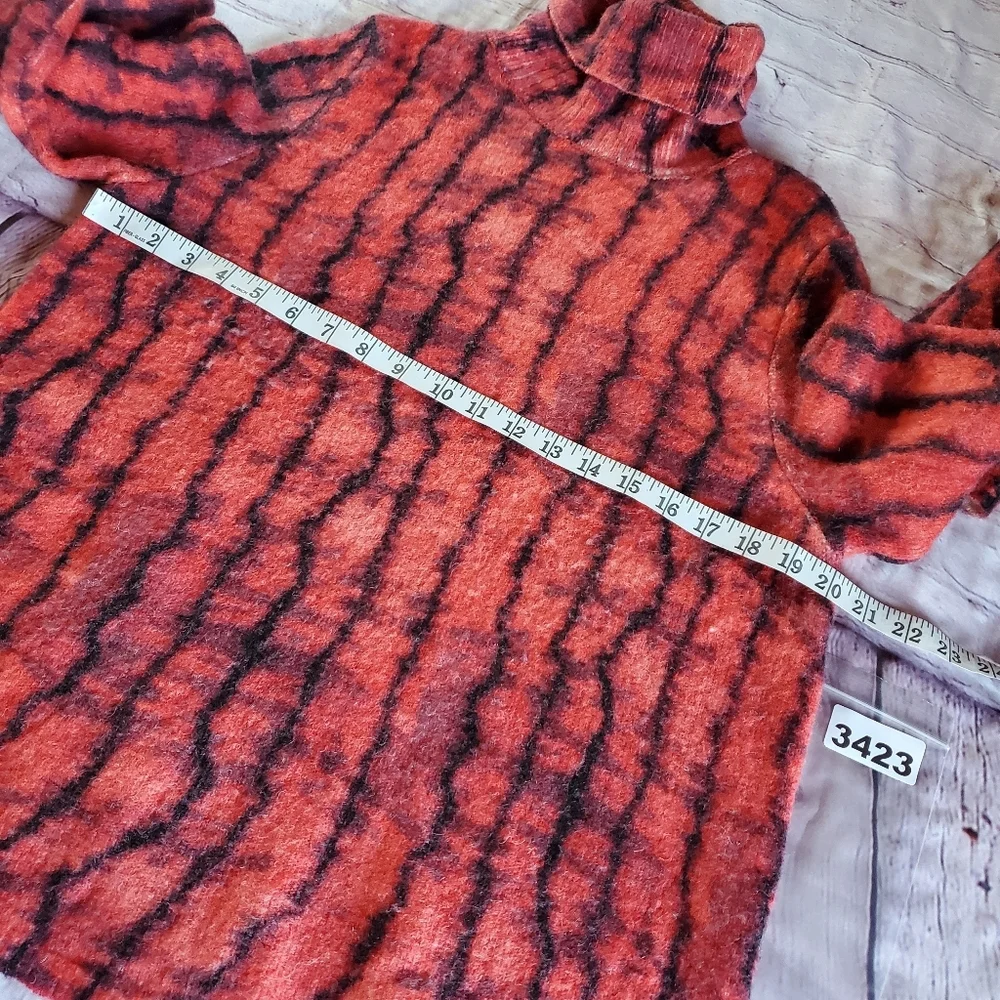 Zara Knit Tie-Dyed Sweater Oversized Bell Long Sleeve Wool Blend Small Bohemian